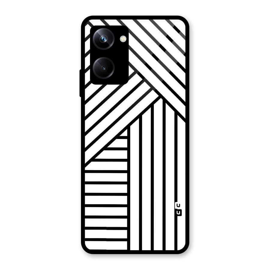 Lines Pattern Stripes Glass Back Case for Realme 10 Pro