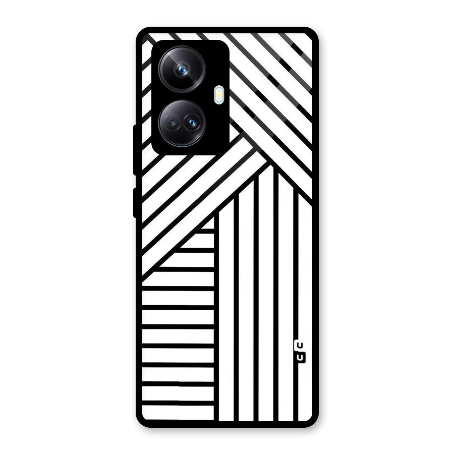 Lines Pattern Stripes Glass Back Case for Realme 10 Pro Plus