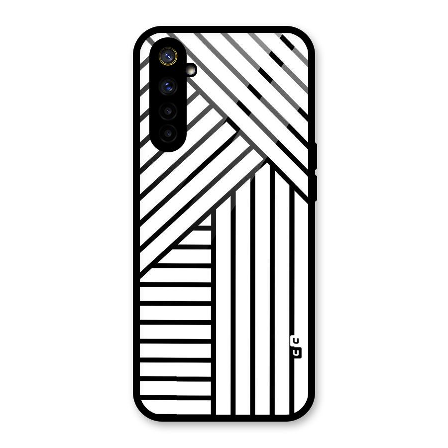 Lines Pattern Stripes Glass Back Case for Realme 6i