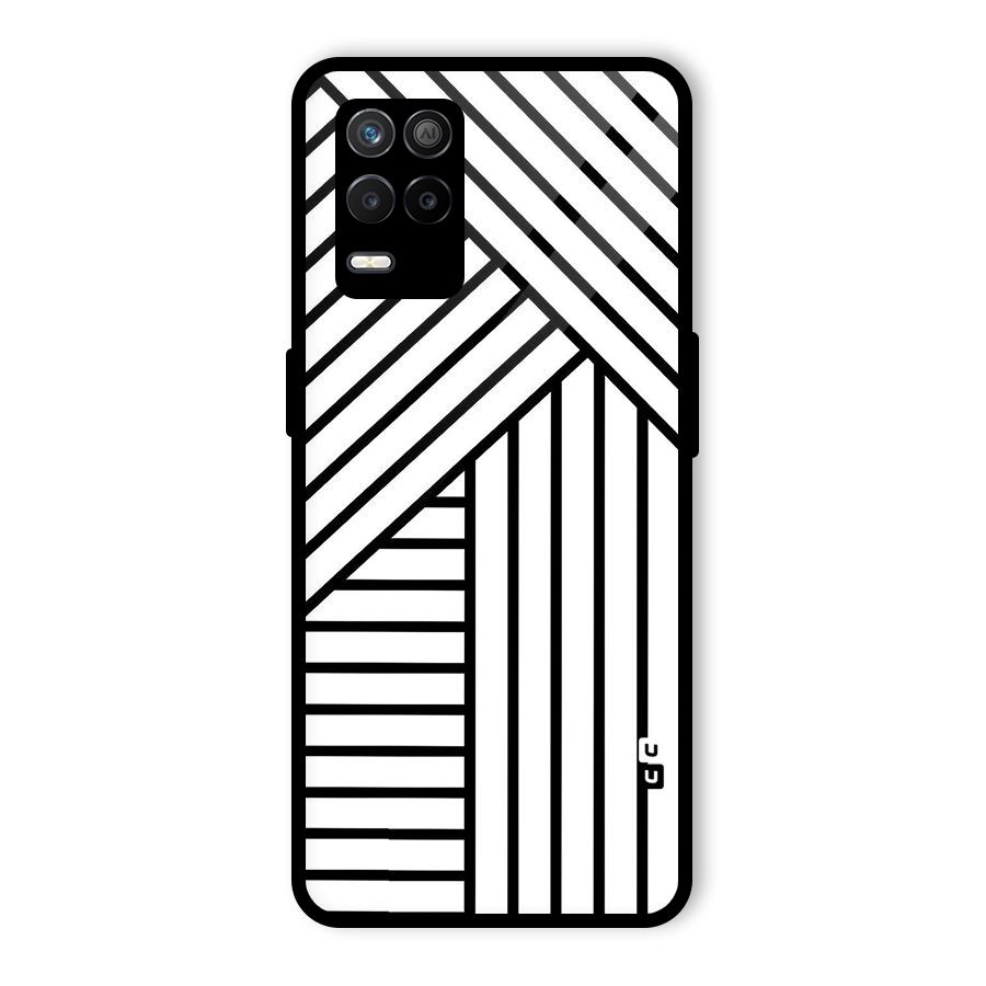 Lines Pattern Stripes Glass Back Case for Realme 8 5G