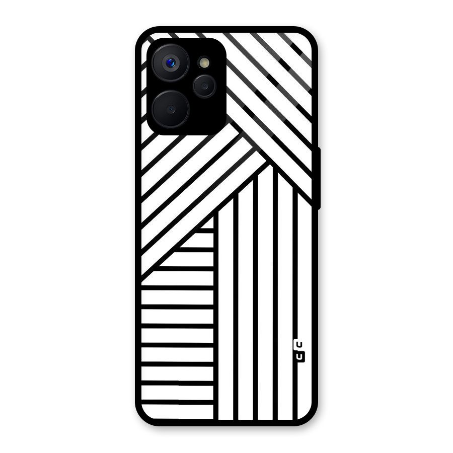 Lines Pattern Stripes Glass Back Case for Realme 9i 5G