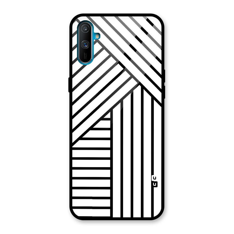 Lines Pattern Stripes Glass Back Case for Realme C3