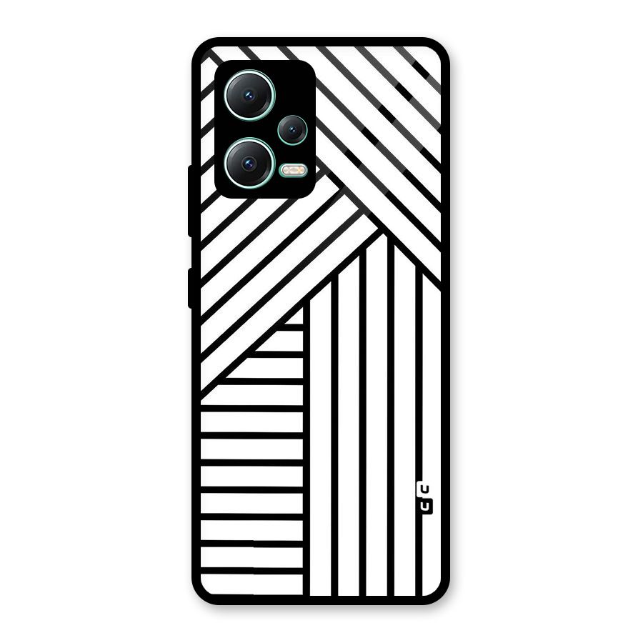 Lines Pattern Stripes Glass Back Case for Redmi Note 12 5G