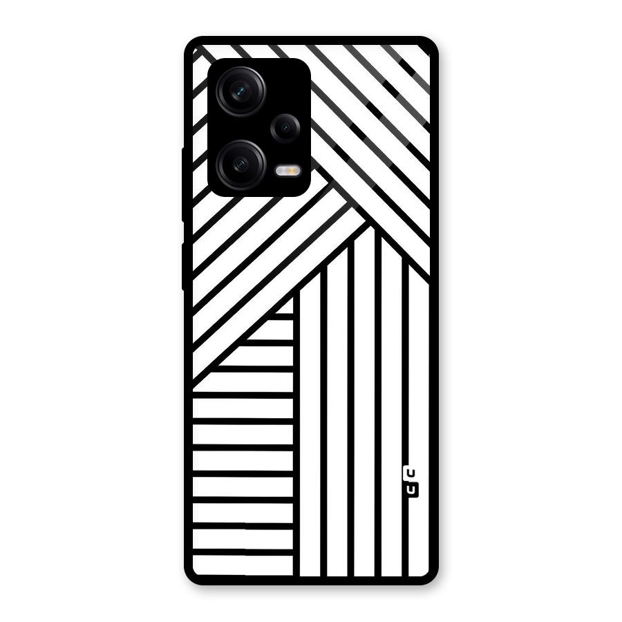 Lines Pattern Stripes Glass Back Case for Redmi Note 12 Pro