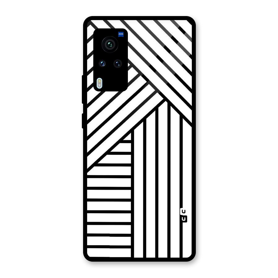 Lines Pattern Stripes Glass Back Case for Vivo X60 Pro