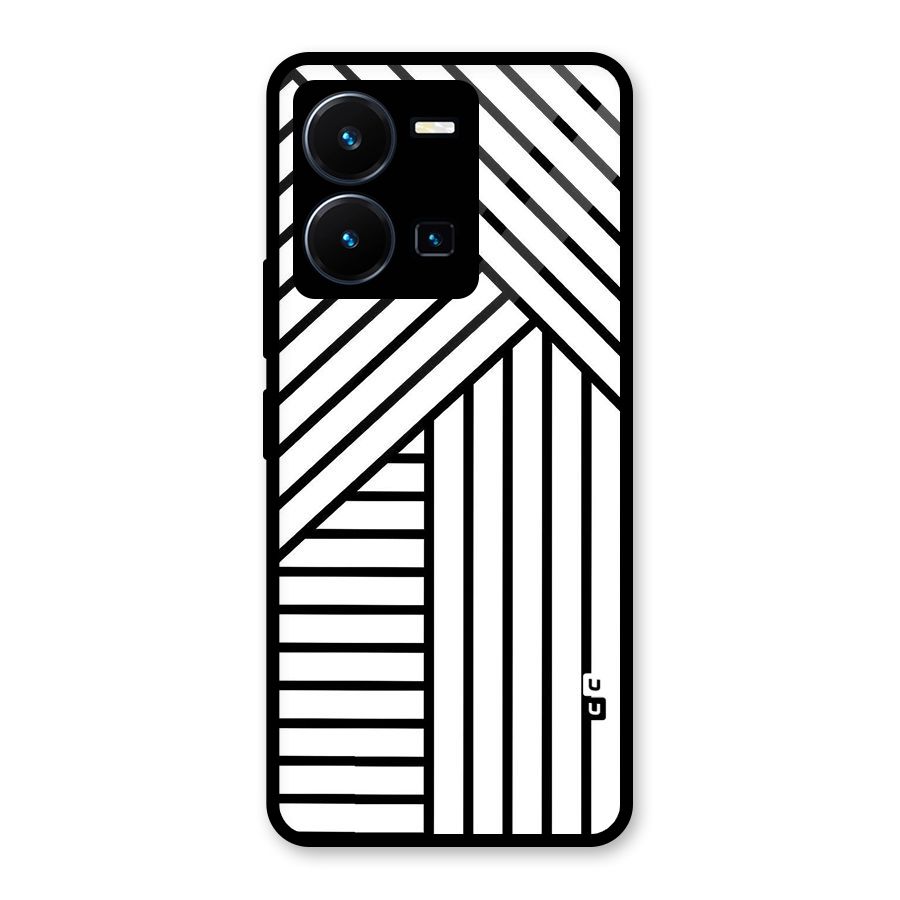 Lines Pattern Stripes Glass Back Case for Vivo Y35