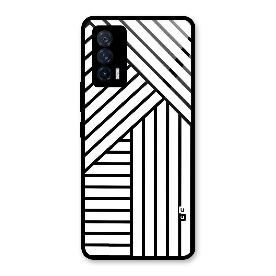 Lines Pattern Stripes Glass Back Case for Vivo iQOO 7 5G