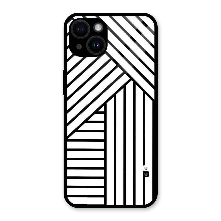 Lines Pattern Stripes Glass Back Case for iPhone 14
