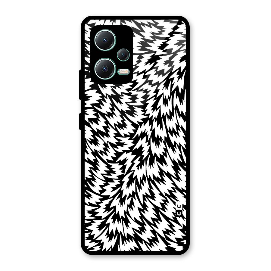 Lion Abstract Art Pattern Glass Back Case for Redmi Note 12 5G