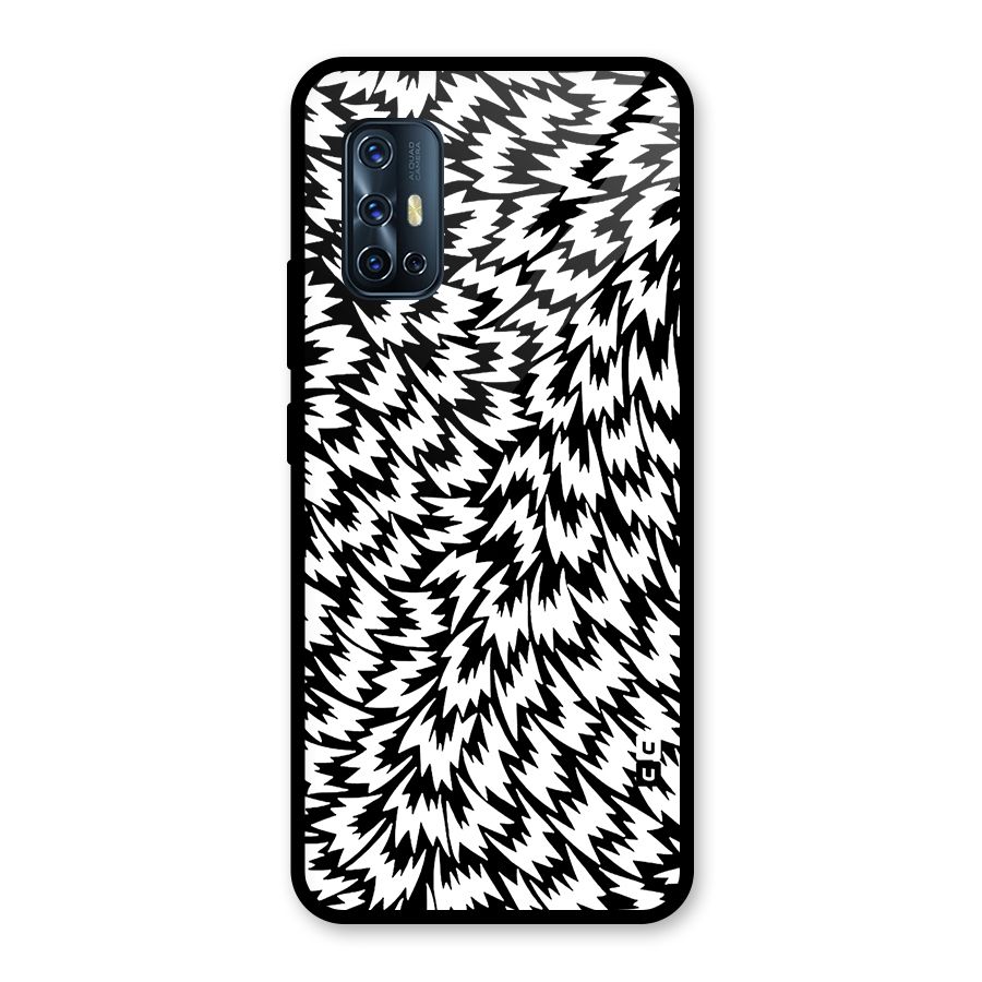Lion Abstract Art Pattern Glass Back Case for Vivo V17