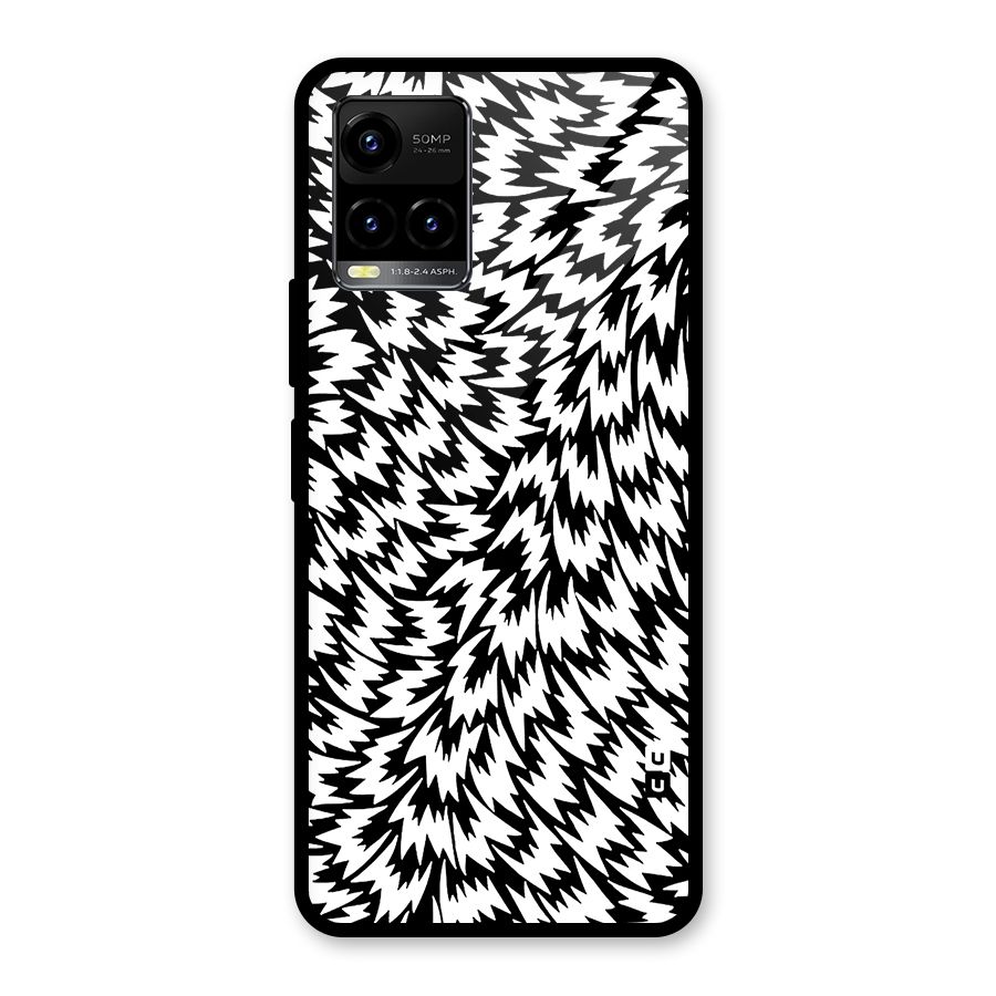 Lion Abstract Art Pattern Glass Back Case for Vivo Y21A