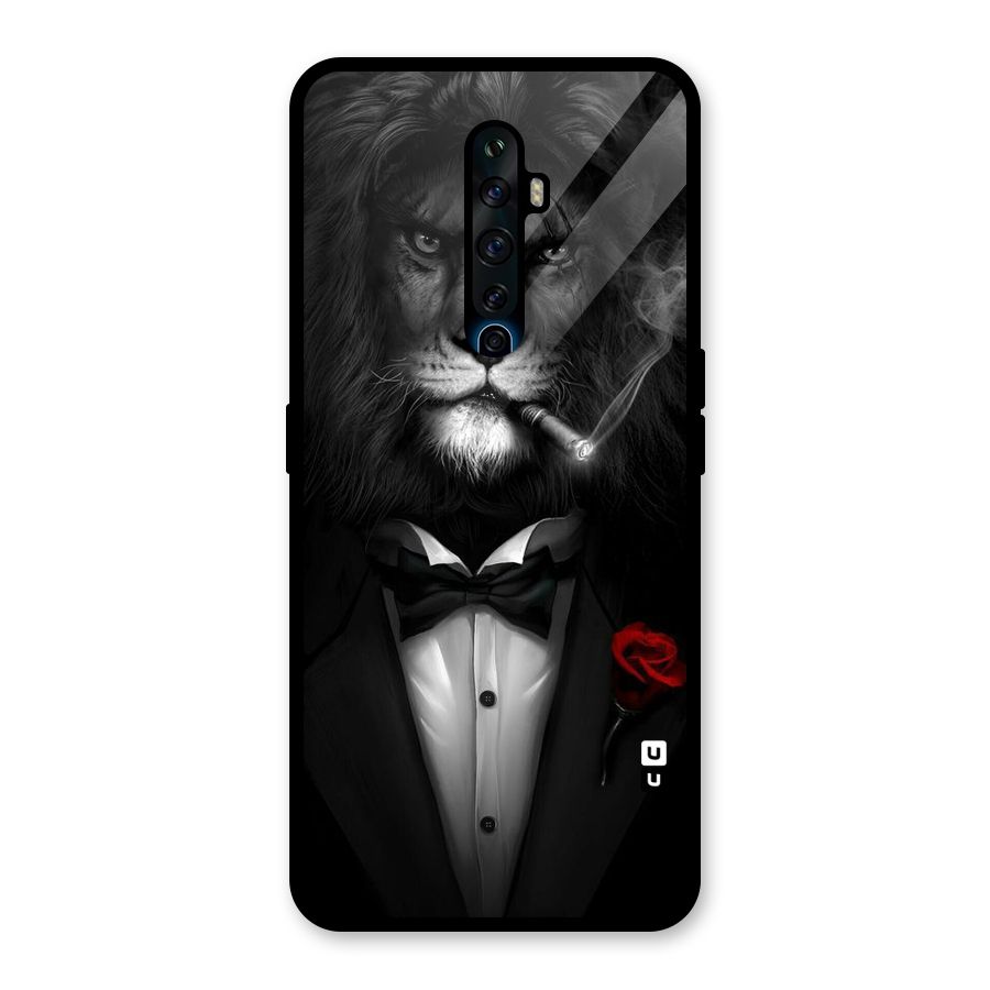 Lion Class Glass Back Case for Oppo Reno2 F