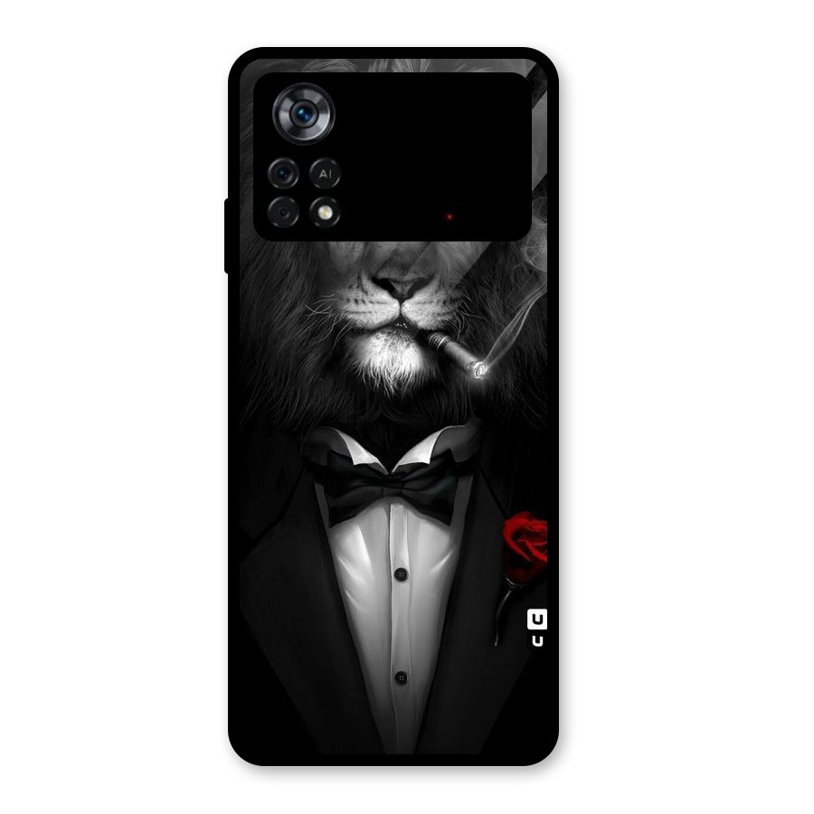 Lion Class Glass Back Case for Poco X4 Pro 5G