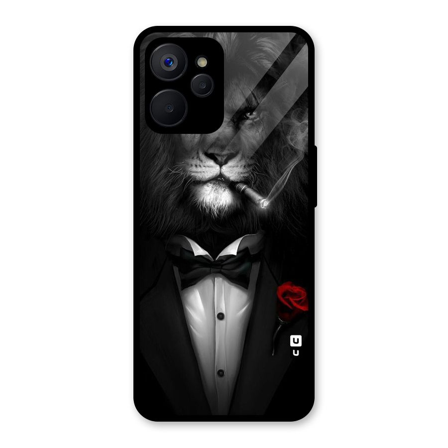 Lion Class Glass Back Case for Realme 9i 5G