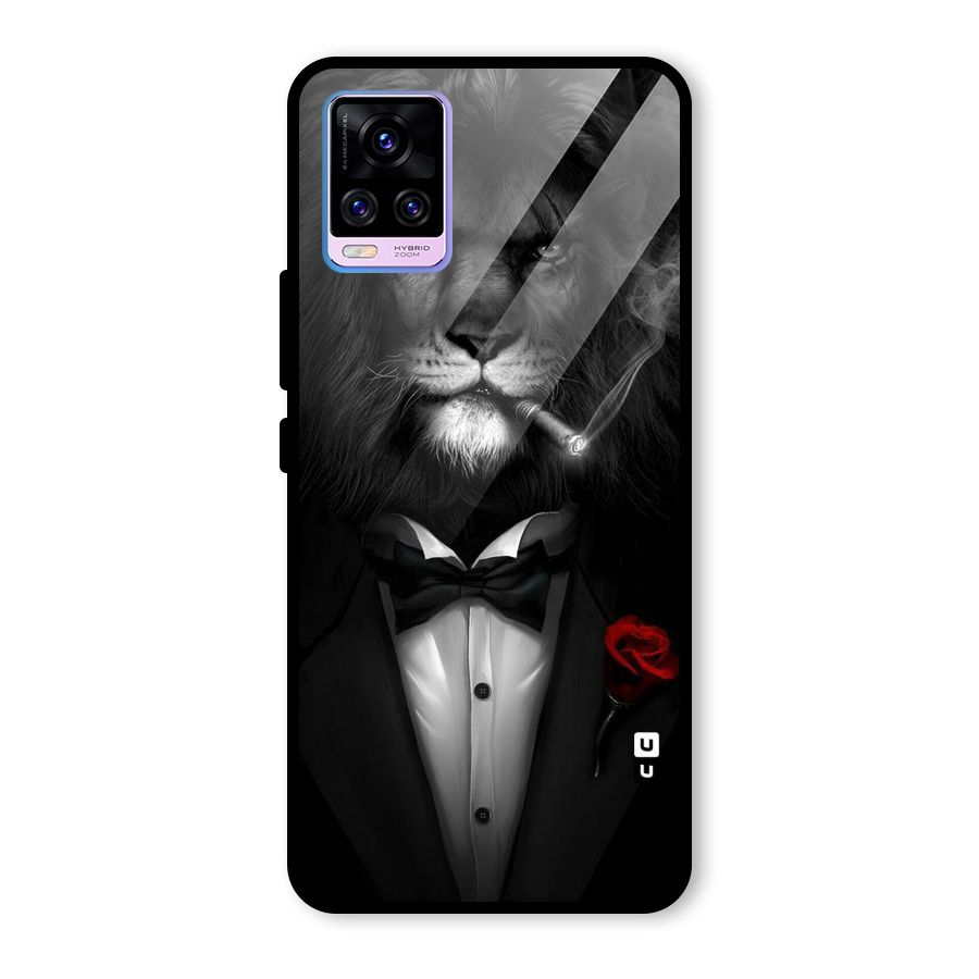 Lion Class Glass Back Case for Vivo V20 Pro