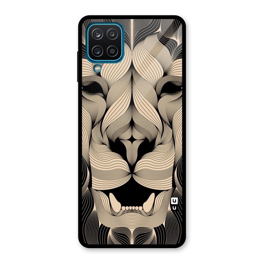 Lion Shape Design Glass Back Case for Galaxy A12
