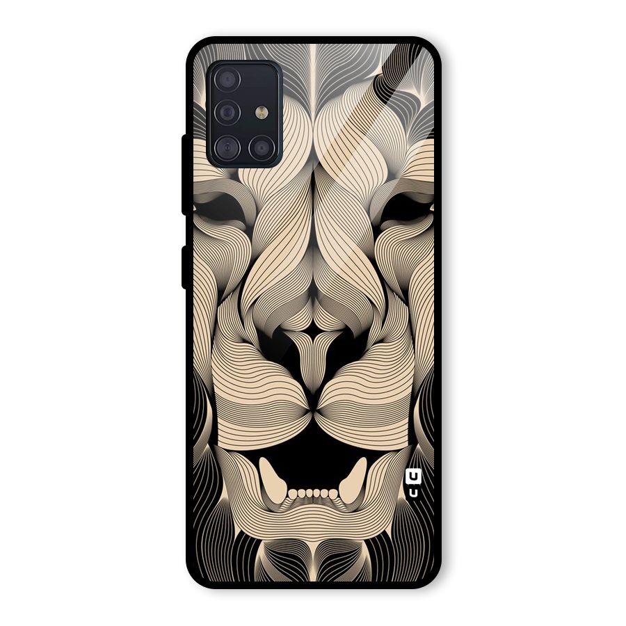 Lion Shape Design Glass Back Case for Galaxy A51