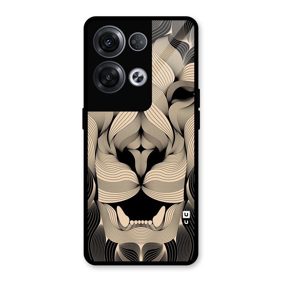 Lion Shape Design Glass Back Case for Oppo Reno8 Pro 5G