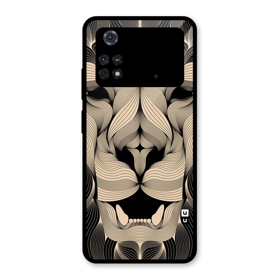 Lion Shape Design Glass Back Case for Poco M4 Pro 4G