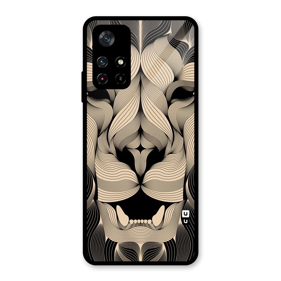 Lion Shape Design Glass Back Case for Poco M4 Pro 5G