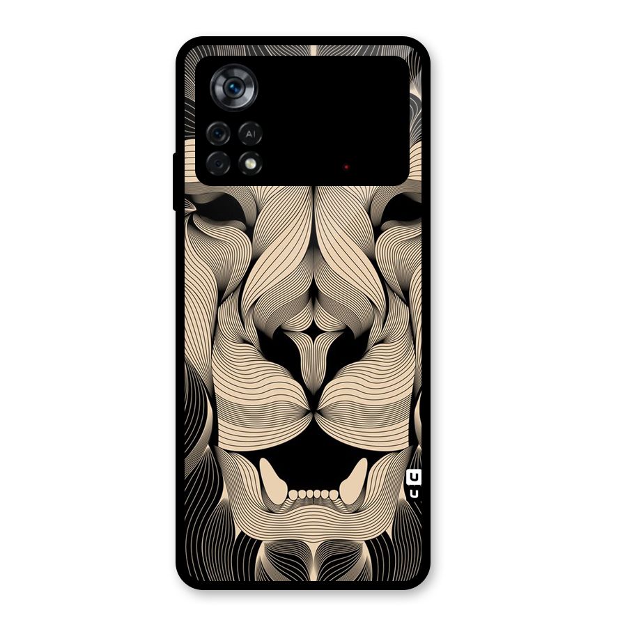 Lion Shape Design Glass Back Case for Poco X4 Pro 5G