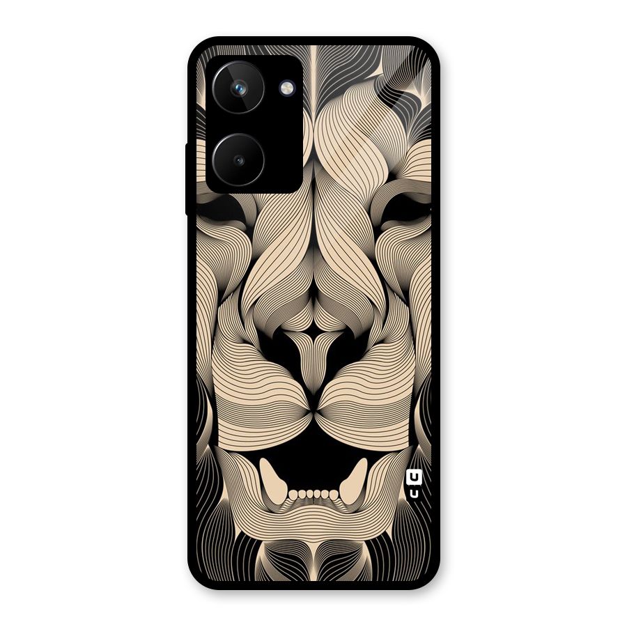 Lion Shape Design Glass Back Case for Realme 10