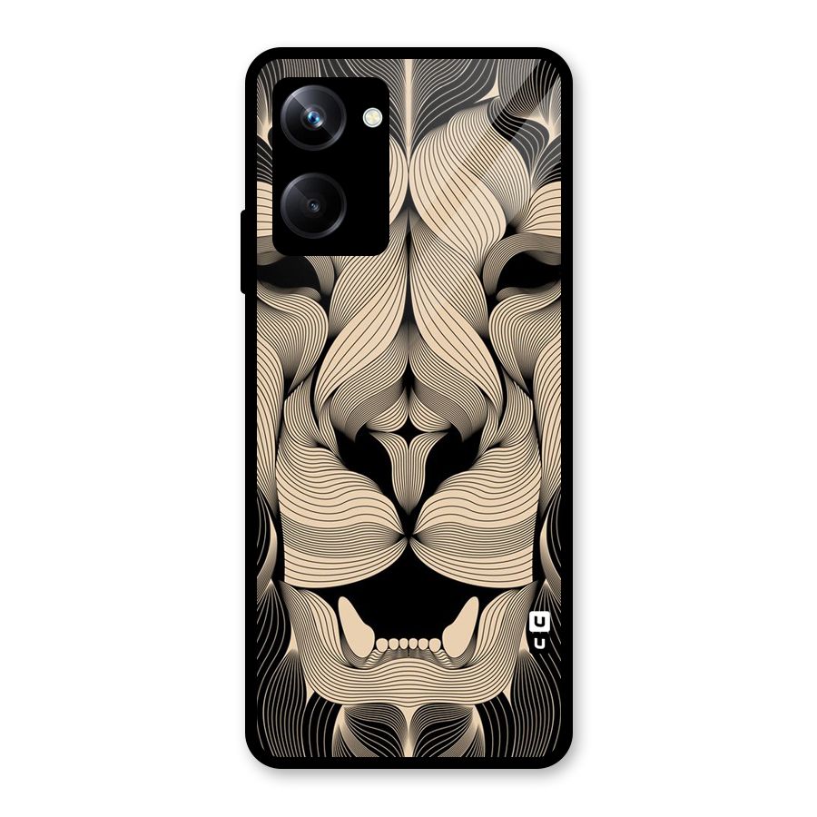 Lion Shape Design Glass Back Case for Realme 10 Pro