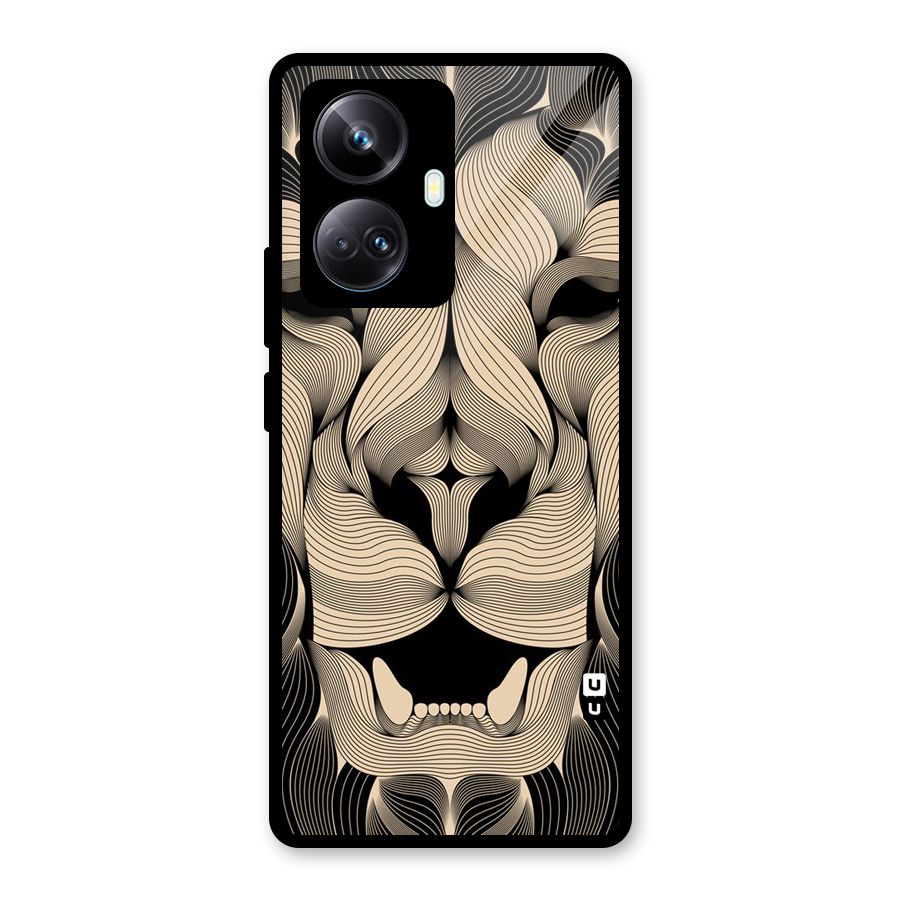 Lion Shape Design Glass Back Case for Realme 10 Pro Plus