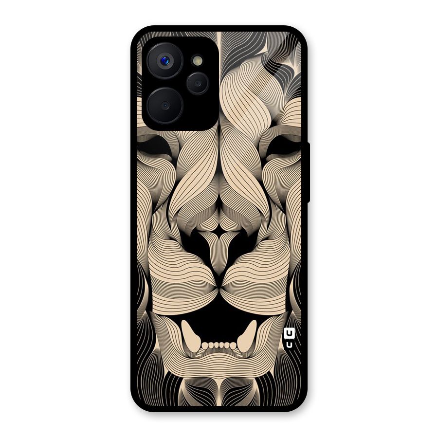 Lion Shape Design Glass Back Case for Realme 9i 5G