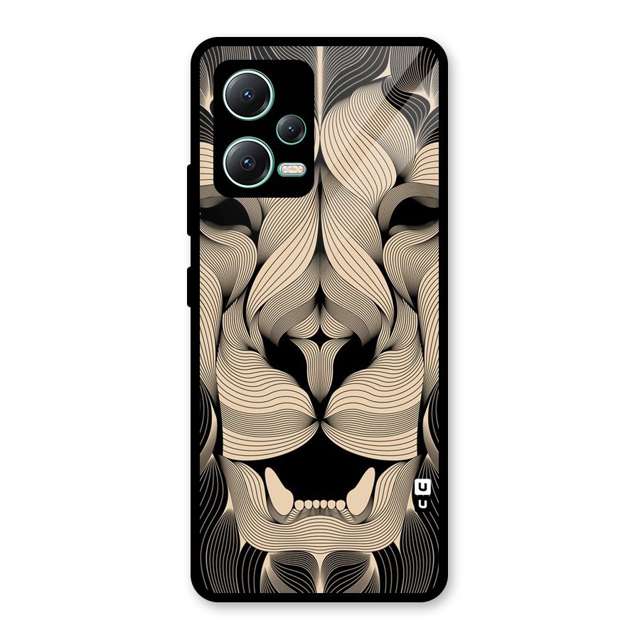 Lion Shape Design Glass Back Case for Redmi Note 12 5G