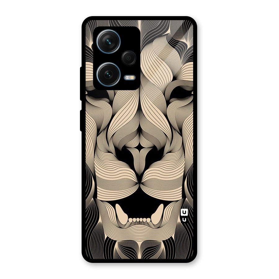 Lion Shape Design Glass Back Case for Redmi Note 12 Pro Plus 5G