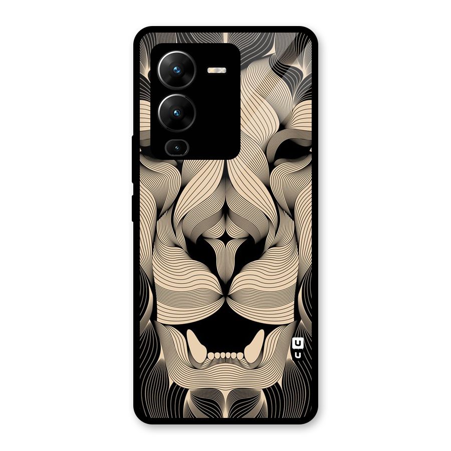 Lion Shape Design Glass Back Case for Vivo V25 Pro