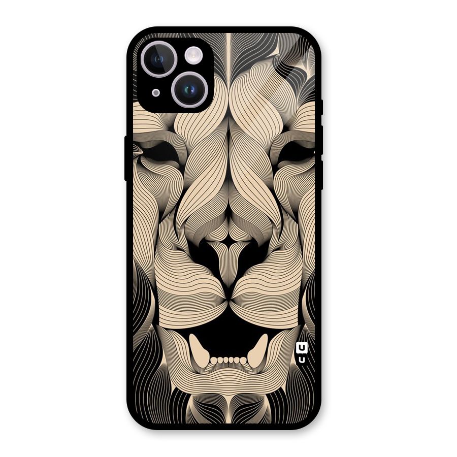 Lion Shape Design Glass Back Case for iPhone 14 Plus