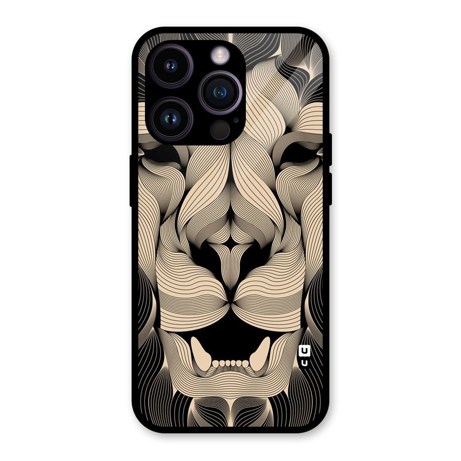 Lion Shape Design Glass Back Case for iPhone 14 Pro