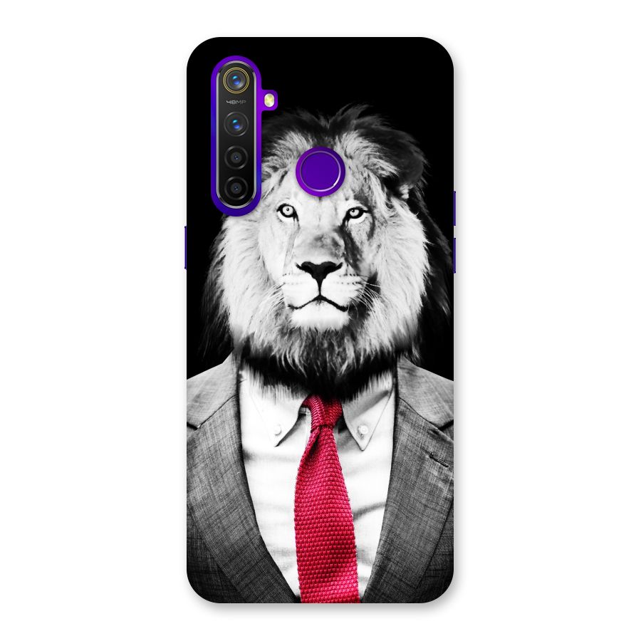 Lion with Red Tie Back Case for Realme 5 Pro