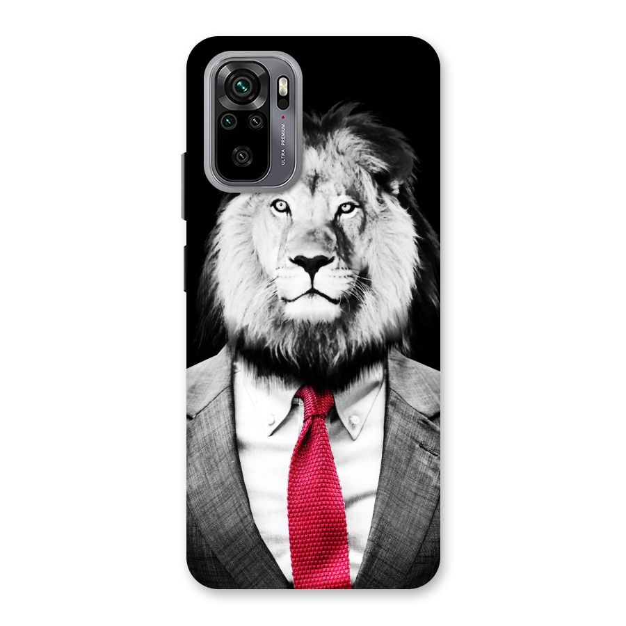Lion with Red Tie Back Case for Redmi Note 10