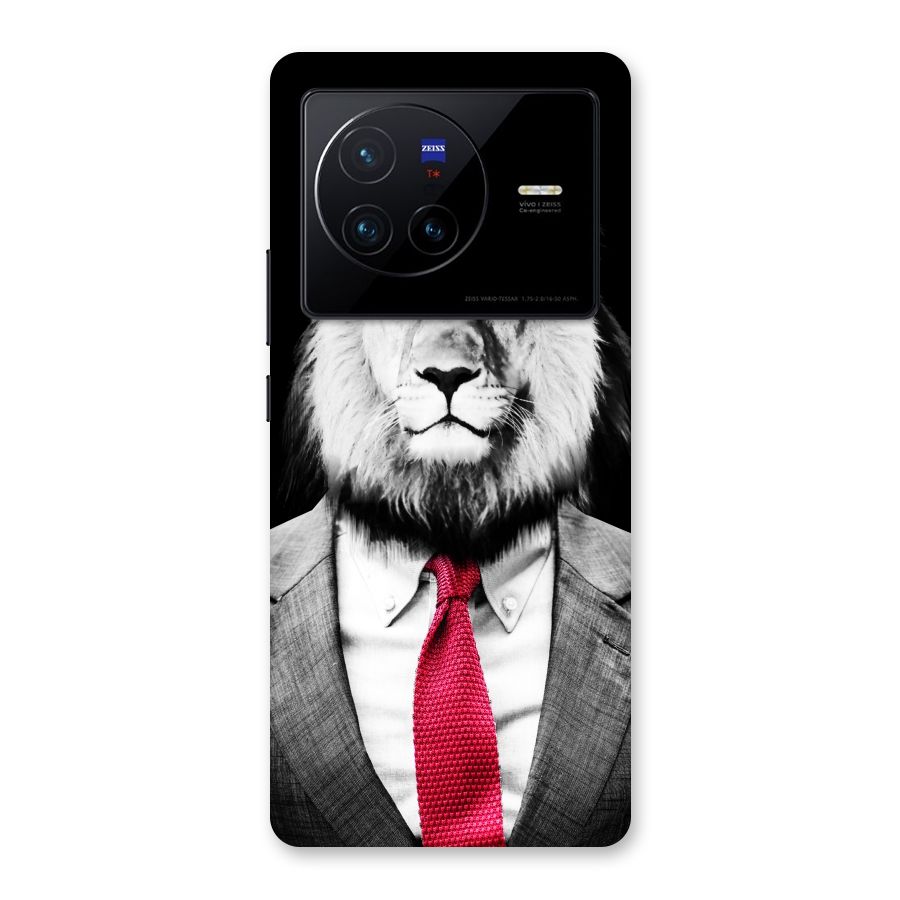 Lion with Red Tie Back Case for Vivo X80