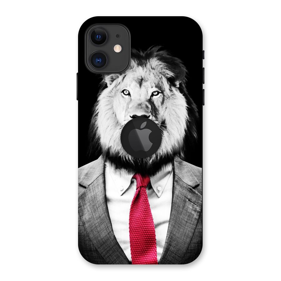 Lion with Red Tie Back Case for iPhone 11 Logo Cut