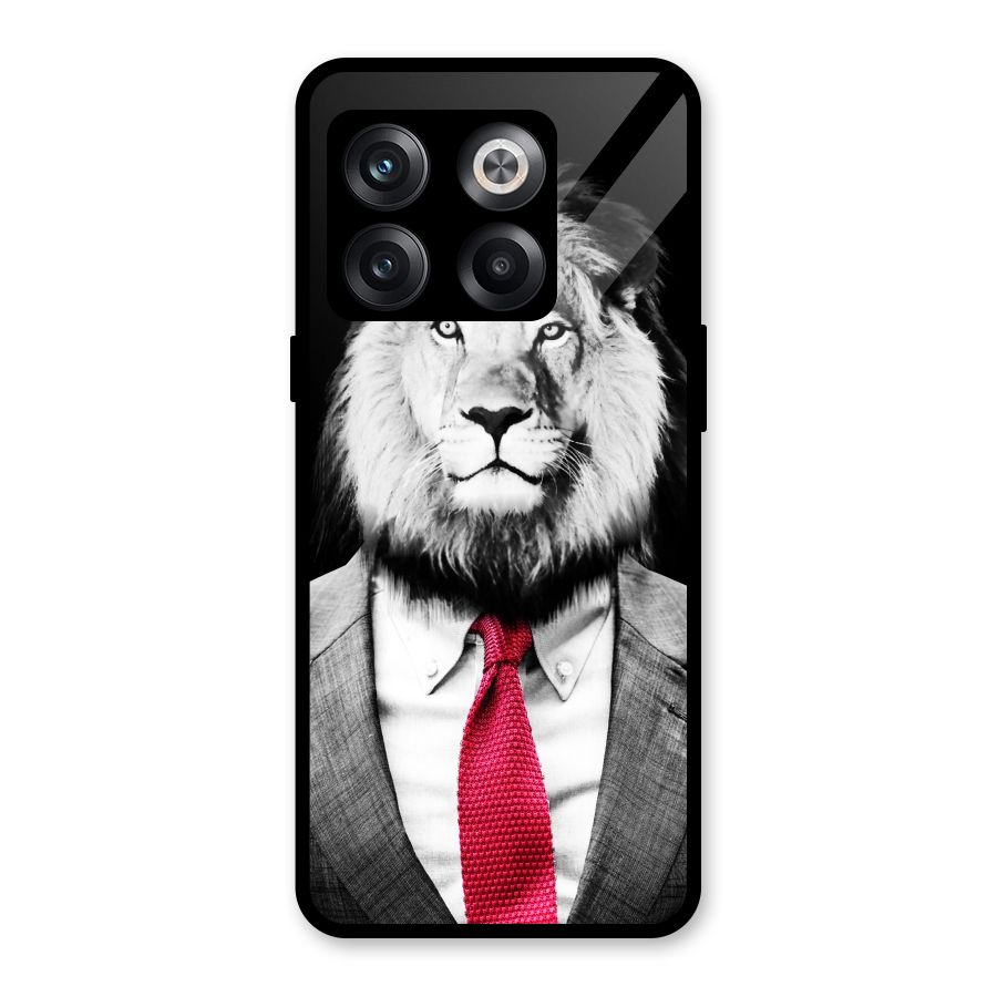 Lion with Red Tie Glass Back Case for OnePlus 10T