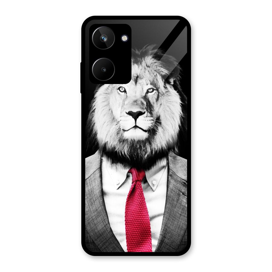 Lion with Red Tie Glass Back Case for Realme 10