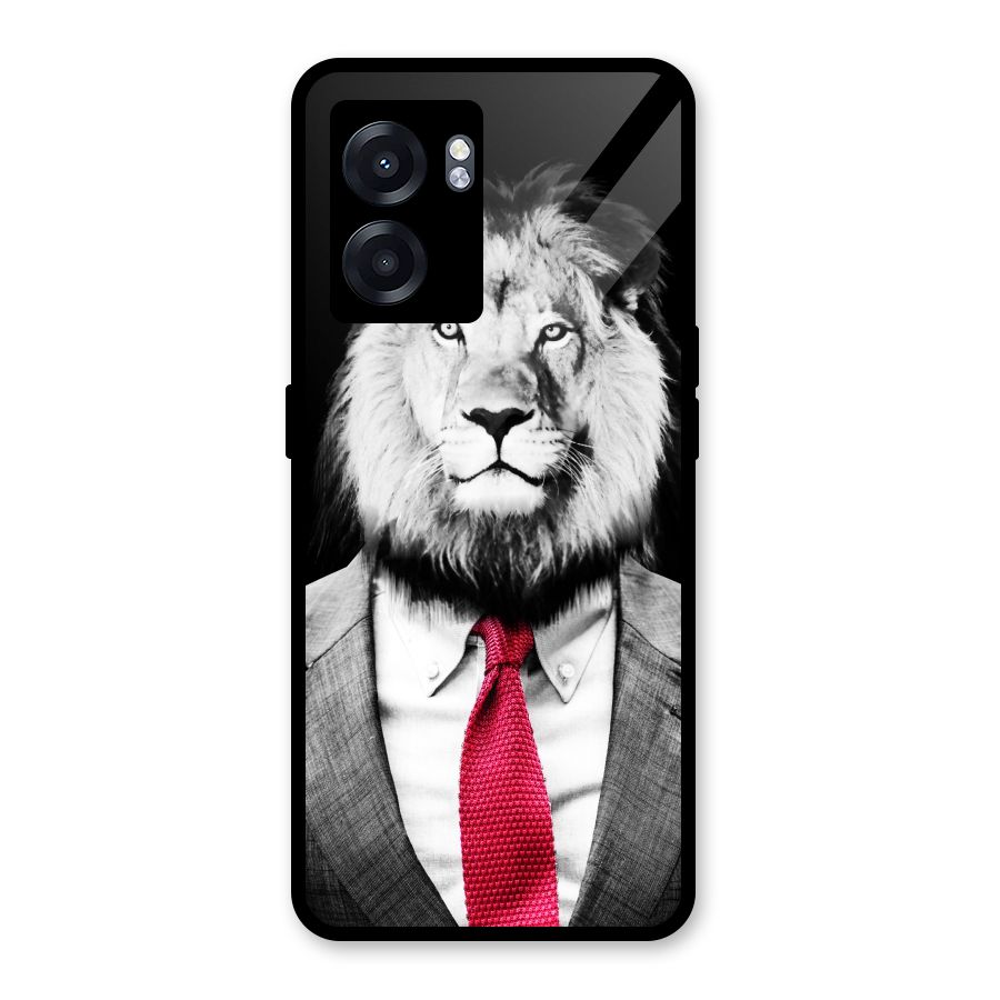 Lion with Red Tie Glass Back Case for Realme Narzo 50 5G