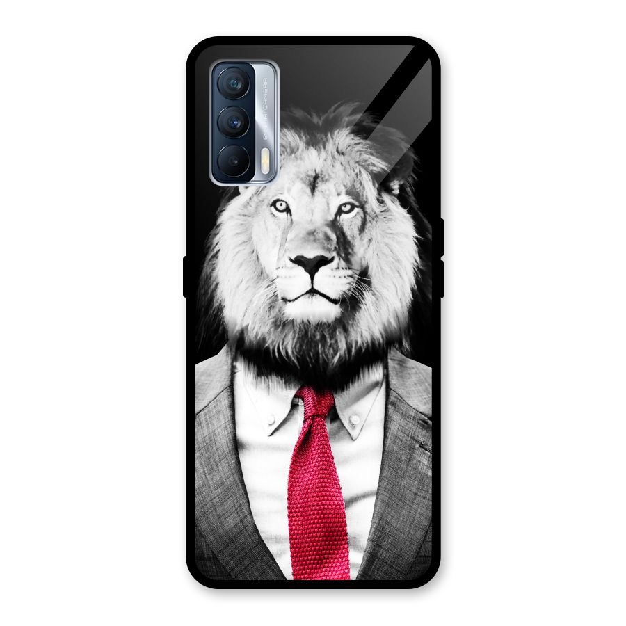 Lion with Red Tie Glass Back Case for Realme X7