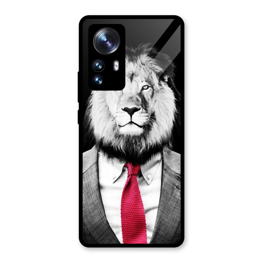 Lion with Red Tie Glass Back Case for Xiaomi 12 Pro