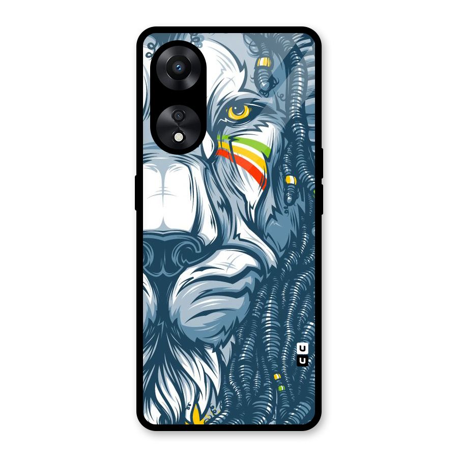 Lionic Face Glass Back Case for Oppo A78