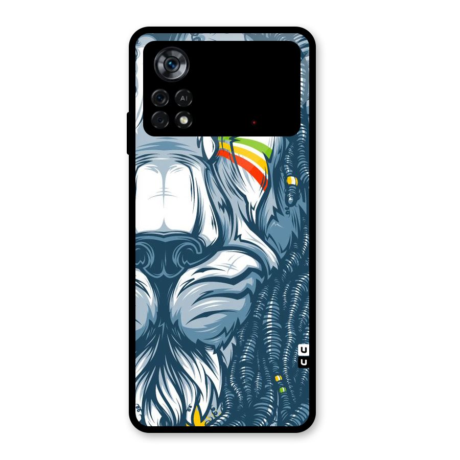 Lionic Face Glass Back Case for Poco X4 Pro 5G