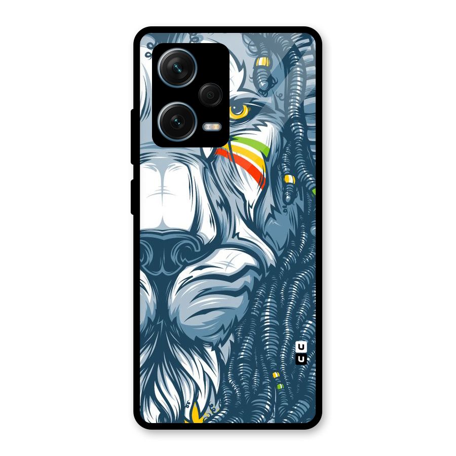 Lionic Face Glass Back Case for Redmi Note 12 Pro Plus 5G