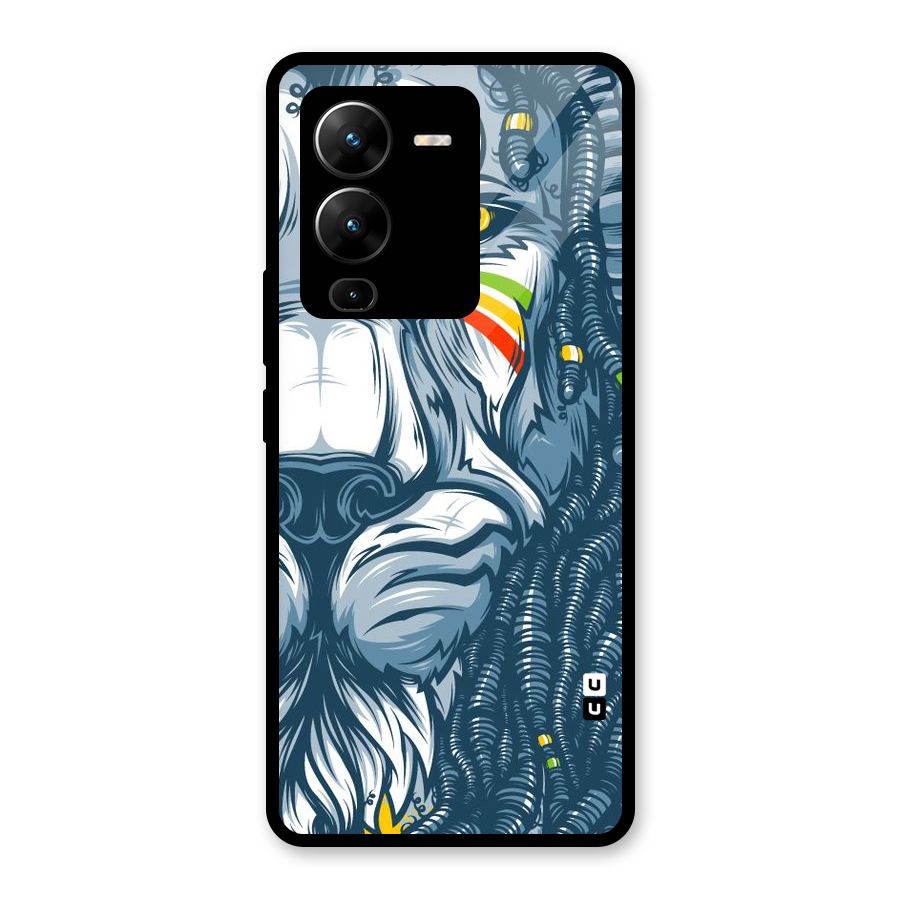 Lionic Face Glass Back Case for Vivo V25 Pro