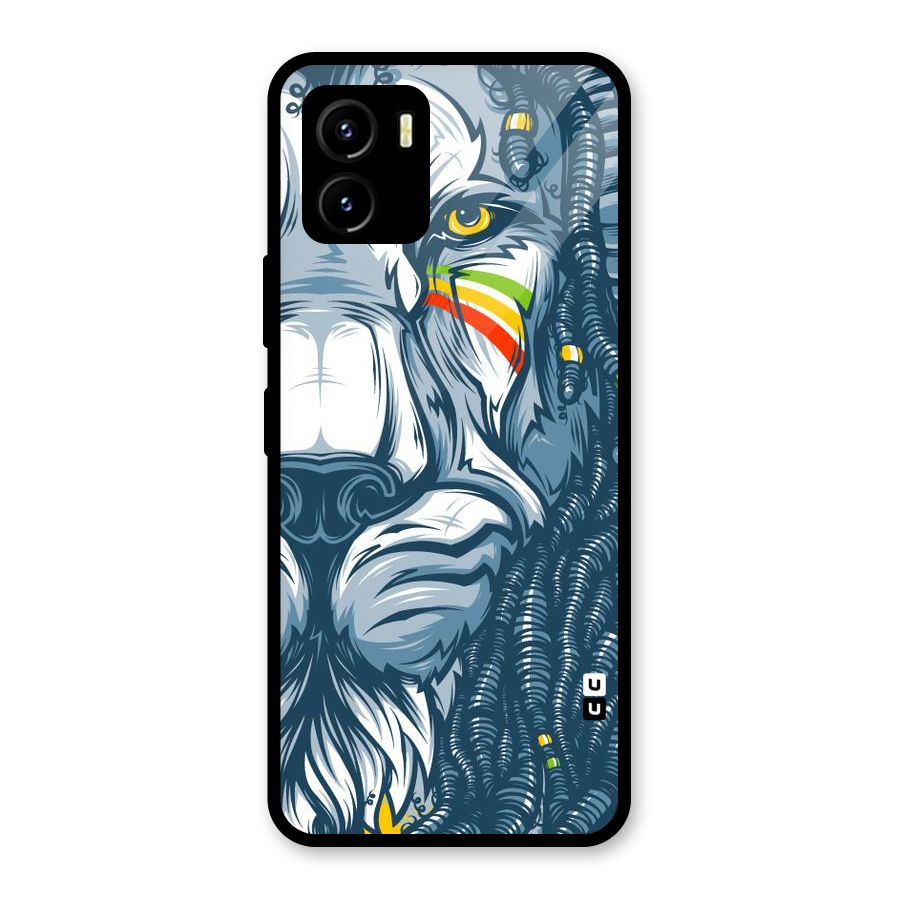 Lionic Face Glass Back Case for Vivo Y15s