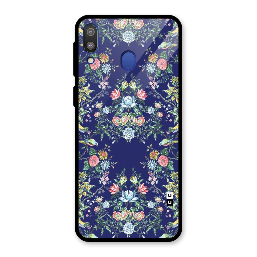 Little Flowers Pattern Glass Back Case for Galaxy M20
