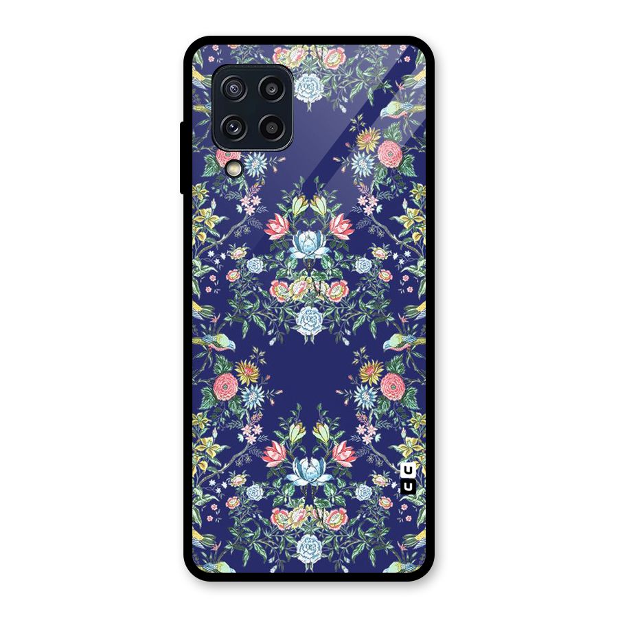 Little Flowers Pattern Glass Back Case for Galaxy M32